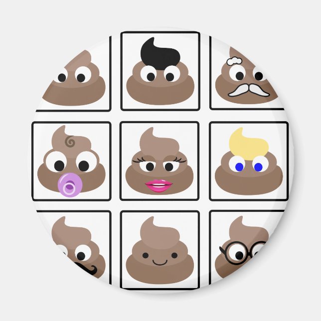 Poop Many Faces Magnet (Front)