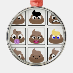 Poop Many Faces Metal Tree Decoration