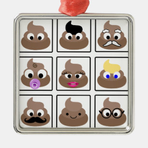 Poop Many Faces Metal Tree Decoration