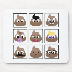 Poop Many Faces Mouse Mat