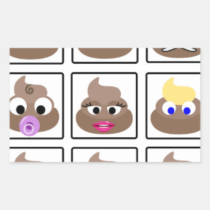 Poop Many Faces Rectangular Sticker