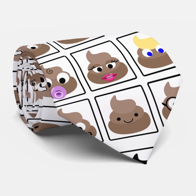 Poop Many Faces Tie (Rolled)