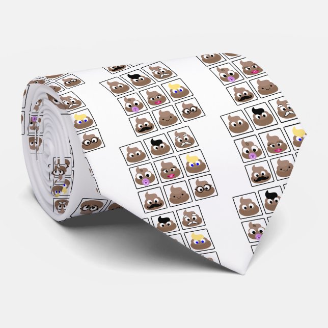 Poop Many Faces Tie (Rolled)