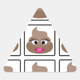 Poop Many Faces Triangle Sticker