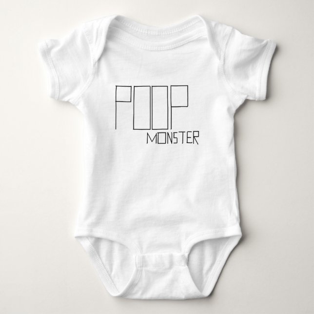 poop monster baby bodysuit (Front)