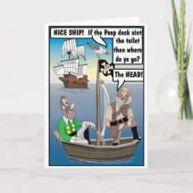 POOP ON HEAD JOKE. CARD