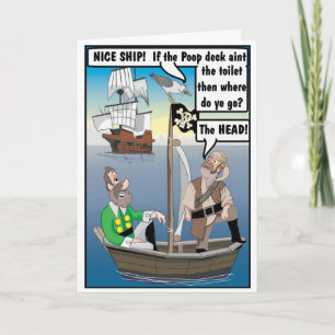 POOP ON HEAD JOKE. CARD