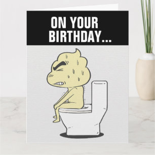 POOP OVER THE HILL FUNNY BIRTHDAY OVERSIZED CARD