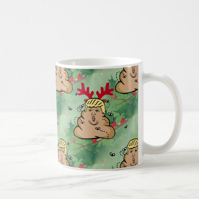 poop reindeer donald trump coffee mug (Right)
