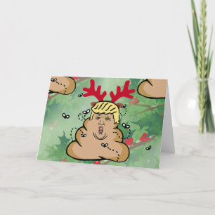 poop reindeer donald trump holiday card