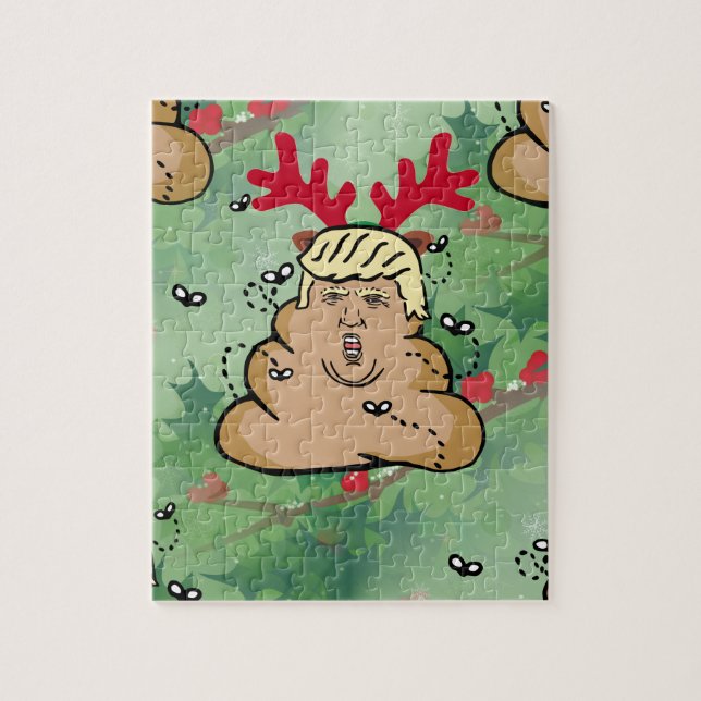 poop reindeer donald trump jigsaw puzzle (Vertical)