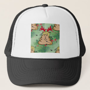 poop reindeer donald trump trucker hat