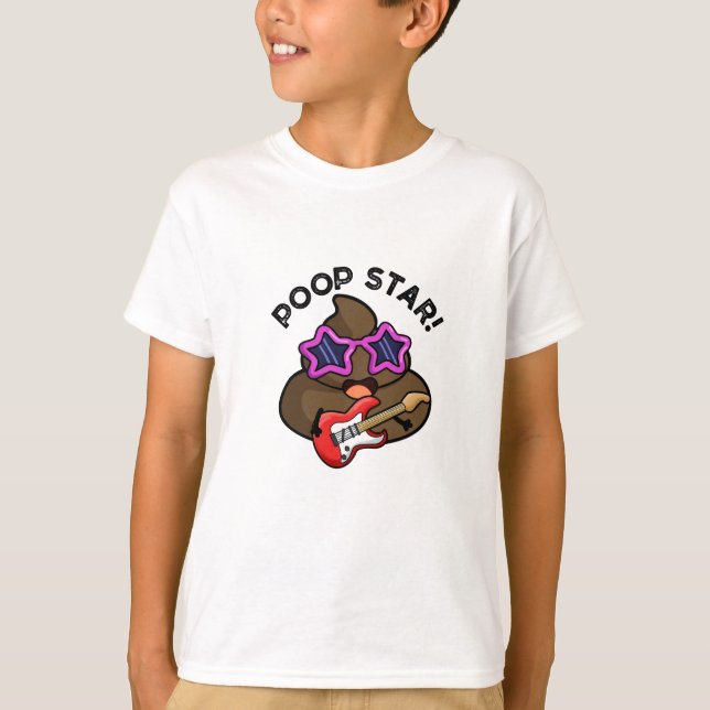 Poop Star Funny Pop Star Pun  T-Shirt (Front)