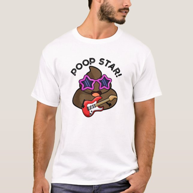 Poop Star Funny Pop Star Pun  T-Shirt (Front)