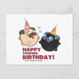 Poopie And Doopie Birthday Postcard