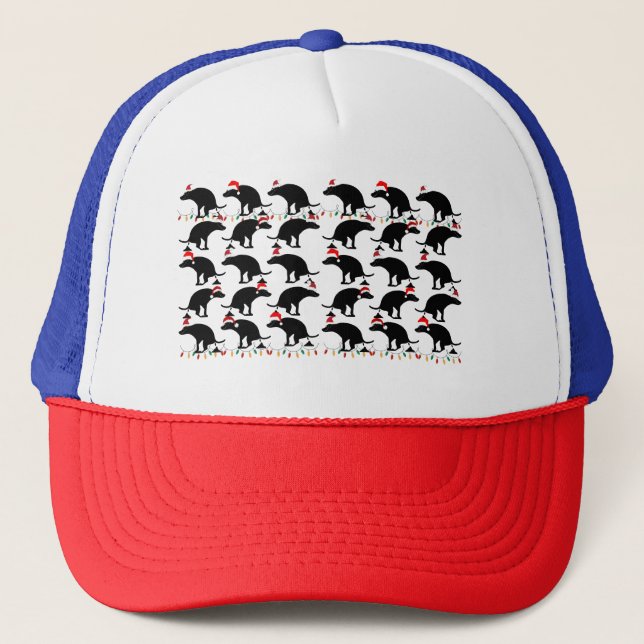 Pooping Dog Christmas  Trucker Hat (Front)