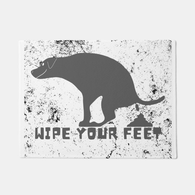 Pooping Dog Wipe your Feet Doormat (Front)