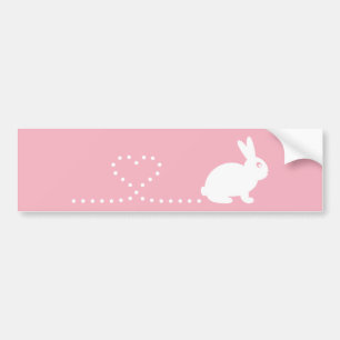 Pooping Heart Rabbit Car Bumper Sticker