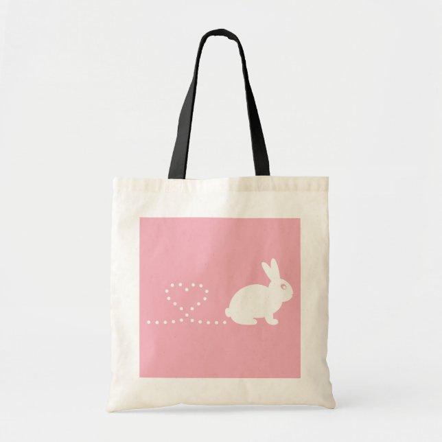 Pooping Heart Rabbit Shopping Bag (Front)