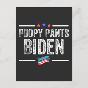 Poopy Pants Biden Holiday Postcard