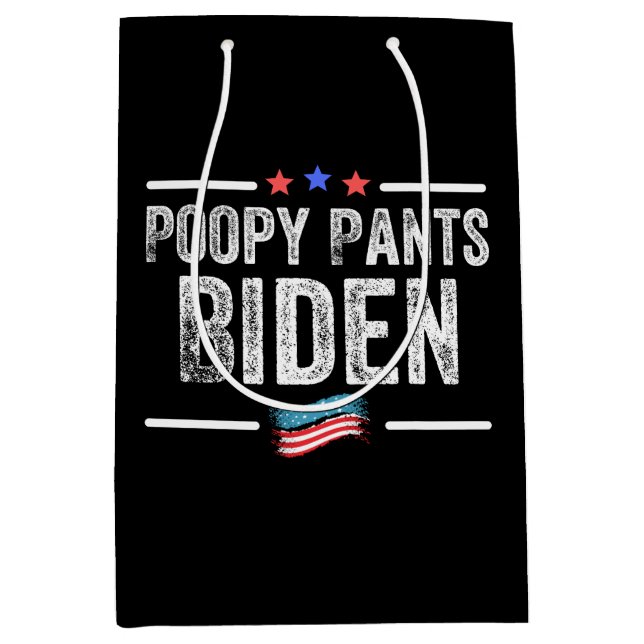 Poopy Pants Biden Medium Gift Bag (Front)