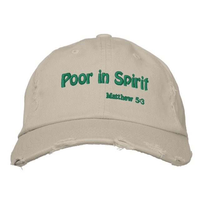 Poor in spirit Bible Quotes Customise It Embroidered Hat (Front)