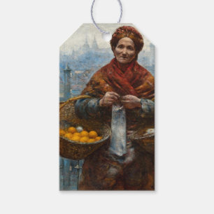 Poor Jewish Woman Selling Oranges in Poland Gift Tags