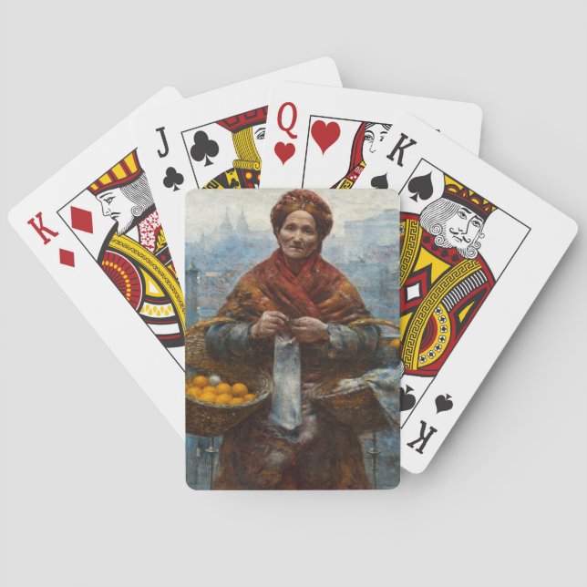 Poor Jewish Woman Selling Oranges in Poland Playing Cards (Back)