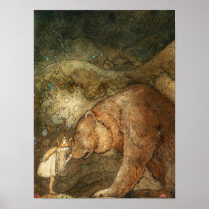 Poor Little Bear, 1912 by John Bauer Poster