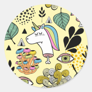 Poor Unicorn Classic Round Sticker