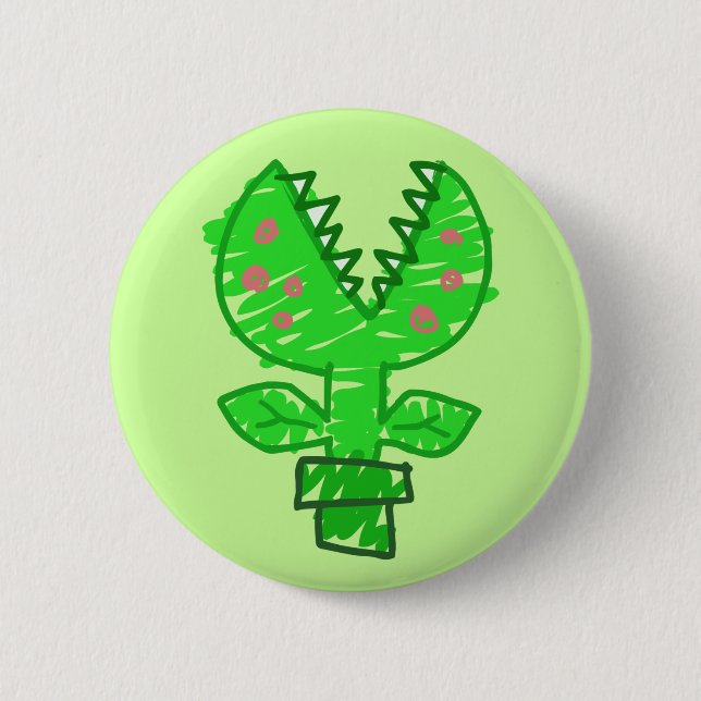 Poorly Drawn Plant 6 Cm Round Badge (Front)
