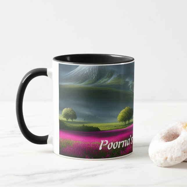 Poorna's Morning Tea Personalised Customisable Mug (With Donut)