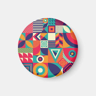Pop abstract geometric shapes, seamless pattern. magnet