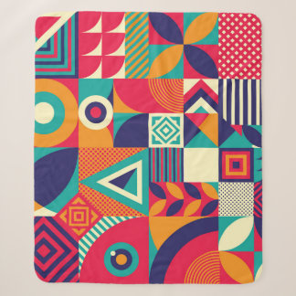 Pop abstract geometric shapes, seamless pattern. sherpa blanket