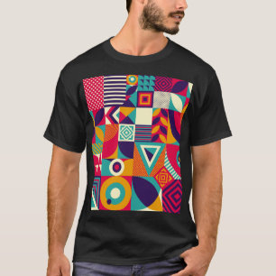 Pop abstract geometric shapes, seamless pattern. T-Shirt