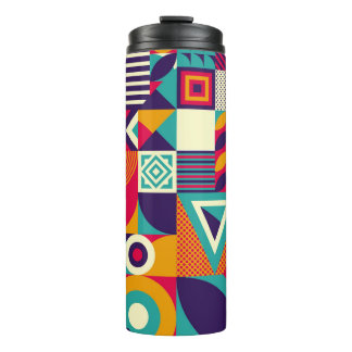 Pop abstract geometric shapes, seamless pattern. thermal tumbler