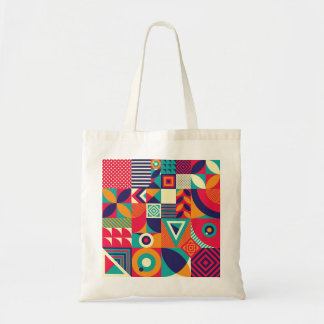 Pop abstract geometric shapes, seamless pattern. tote bag