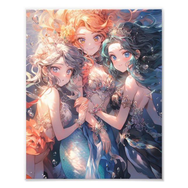 Pop Anime Mermaid Photo Print (Front)