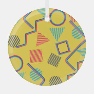 Pop Art: Abstract Colourful Seamless. Glass Tree Decoration