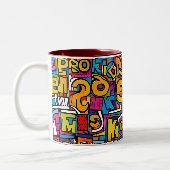 Pop art abstract geometric pattern 28 - Mug (Left)