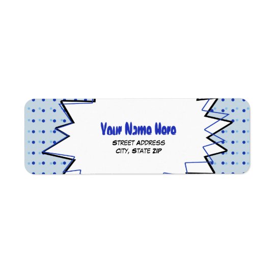 Pop Art Address Label - Blue