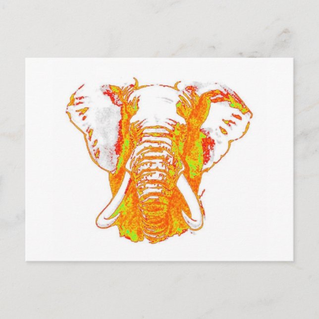 Pop Art African Elephant Postcard (Front)
