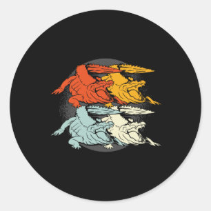 Pop Art Alligator Crocodile  Classic Round Sticker