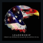 Pop Art American Flag Eagle Leadership Poster<br><div class="desc">Freedom & Courage Motivational  Eagles Images - Fearsome Patriotic Eagle - Pop Art Syle American Eagle Landing Image - Sephia Brown Tones Watercolor Effect American Bald Eagle - Fearless American Bald Eagle: Flying American Eagle Pictures - The bald eagle is the national bird and symbol of the USA.</div>