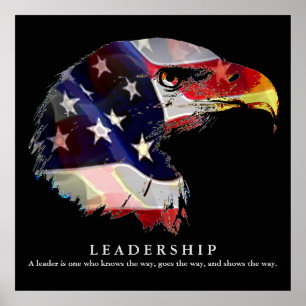 Pop Art American Flag Eagle Leadership Poster