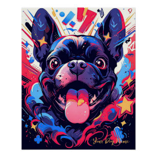 Pop Art Anime French Bulldog 001 - Victoria Sasuke Poster
