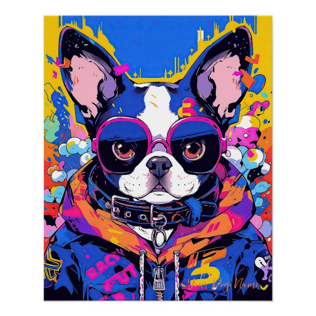 Pop Art Anime French Bulldog 004 - Victoria Sasuke Poster (Front)