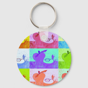 Pop Art Apple Key Ring