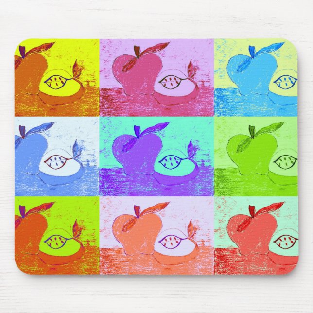 Pop Art Apple Mouse Mat (Front)