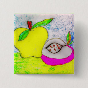 Pop Art Apples 15 Cm Square Badge